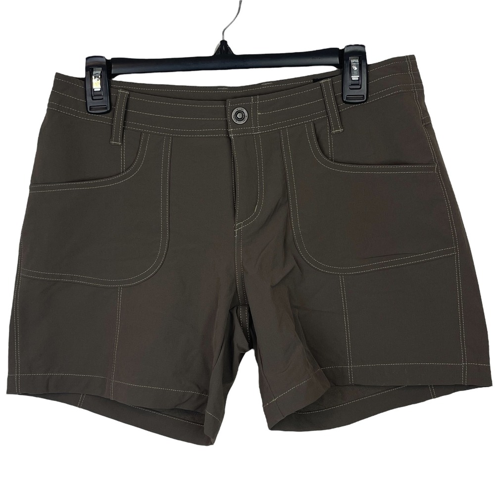 Kuhl Hiking Shorts Womens 8 Nylon Wicking Blend Outdoor 5" Inseam Brown